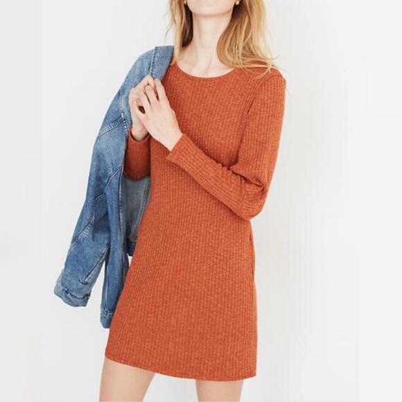 madewell bubble sleeve sweater dress